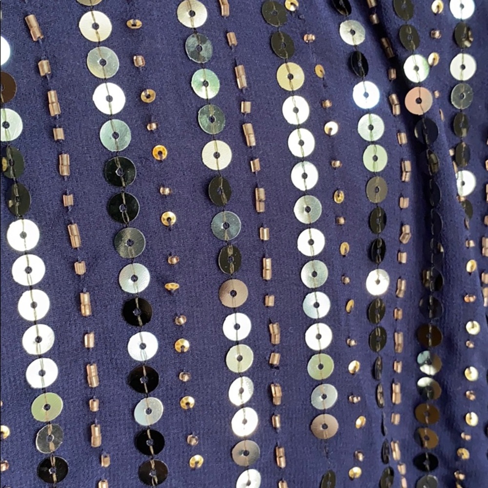 Greylin Navy Gold Sequin Sleeveless Mini Dress S - Picture 8 of 10